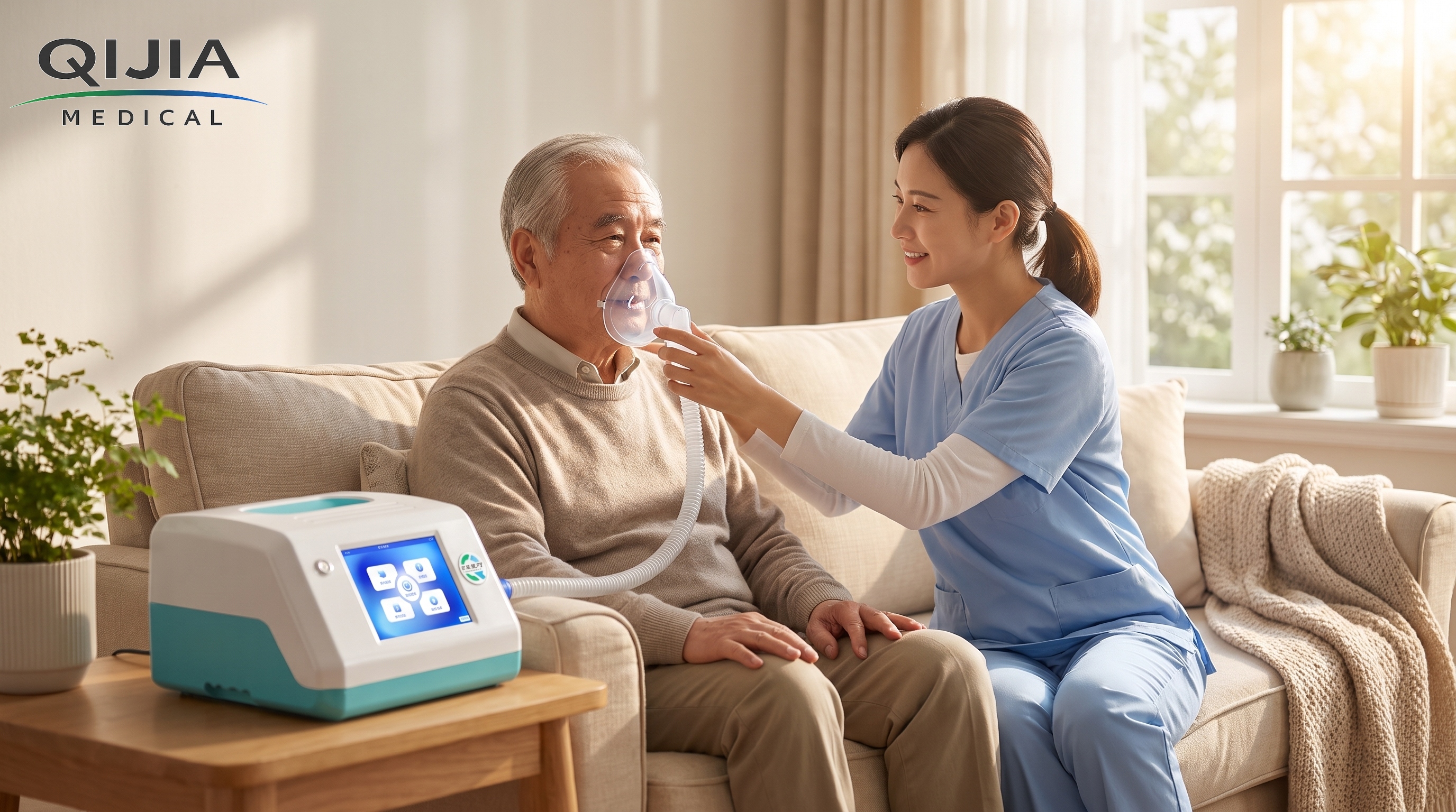 Caregiver_helping_elderly_manA_cough_assist_device Caregiver_helping_elderly_manA_cough_assist_device